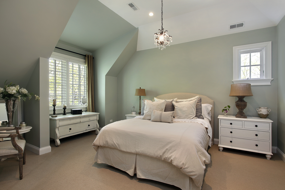 Guest Bedroom Interior Design Ellecor Modern White and Green
