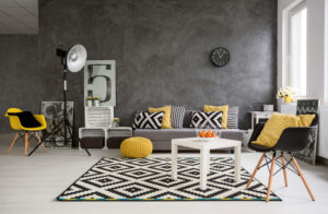 Stylish and spacious living room gray minimalist Ellecor Interior Design