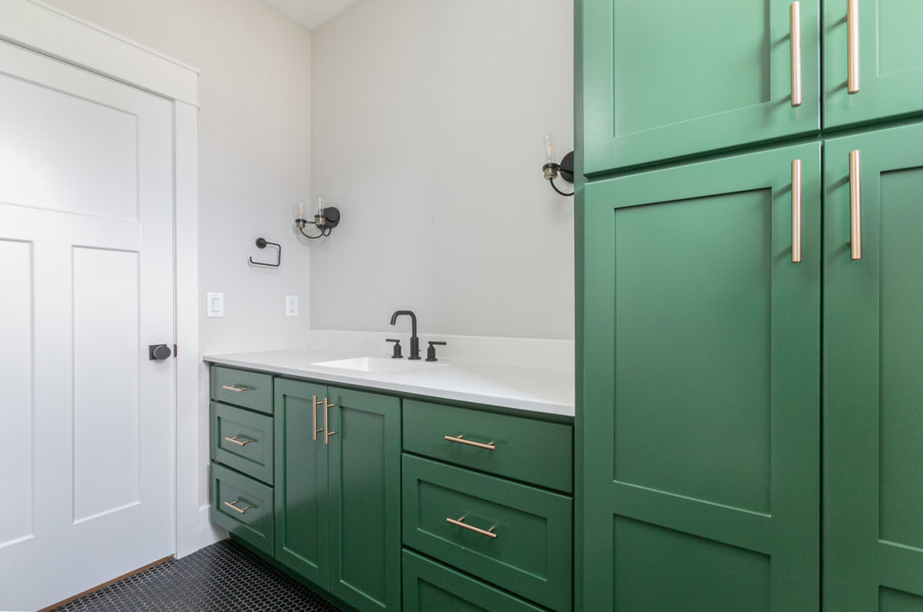 sink and cabinets