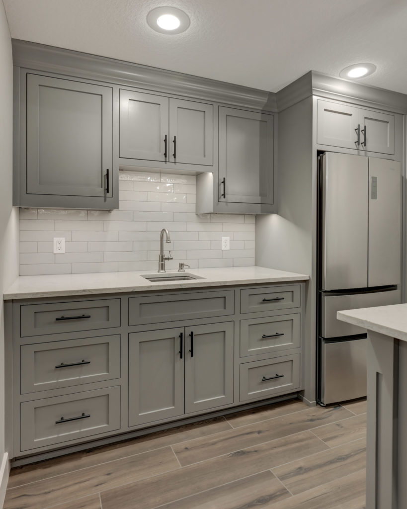 sink and cabinets