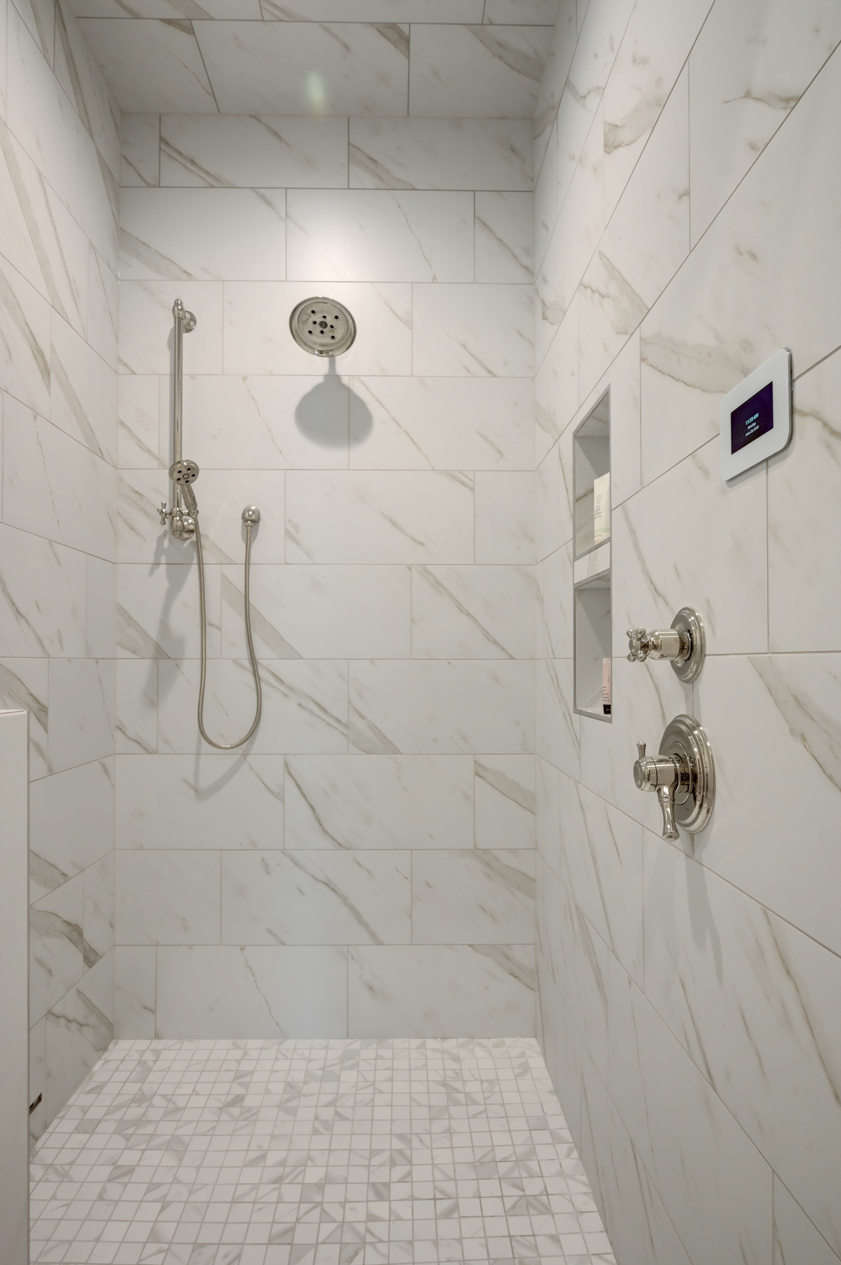shower with marble
