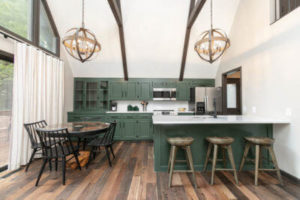 green interior design kitchen with DIY elements
