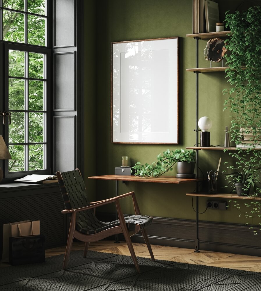 A home office space that reflects spring 2023 interior design trends